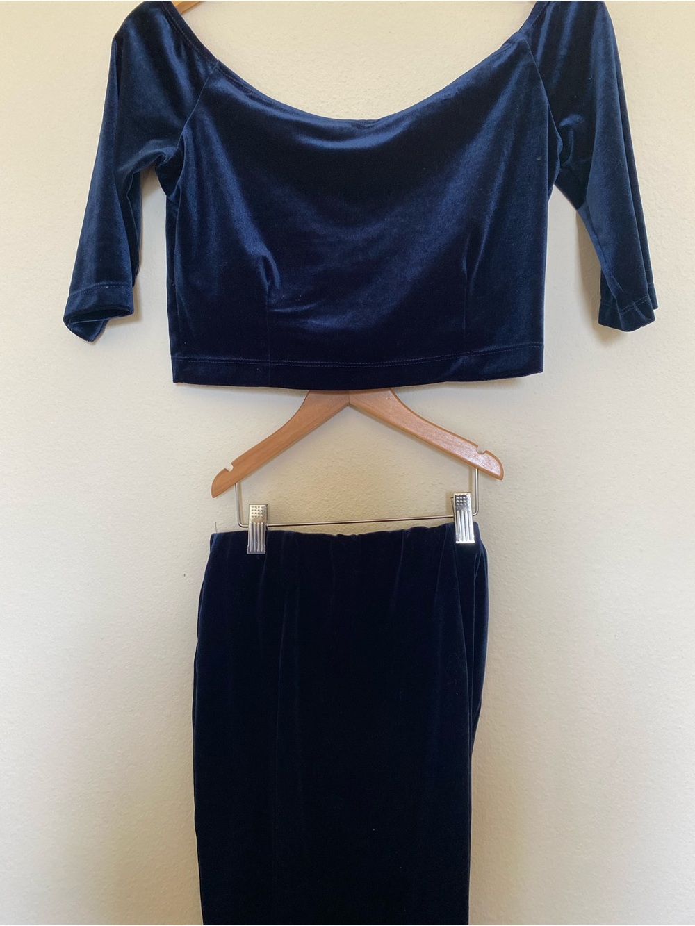 Velvet Two-Piece Set in Deep Navy
